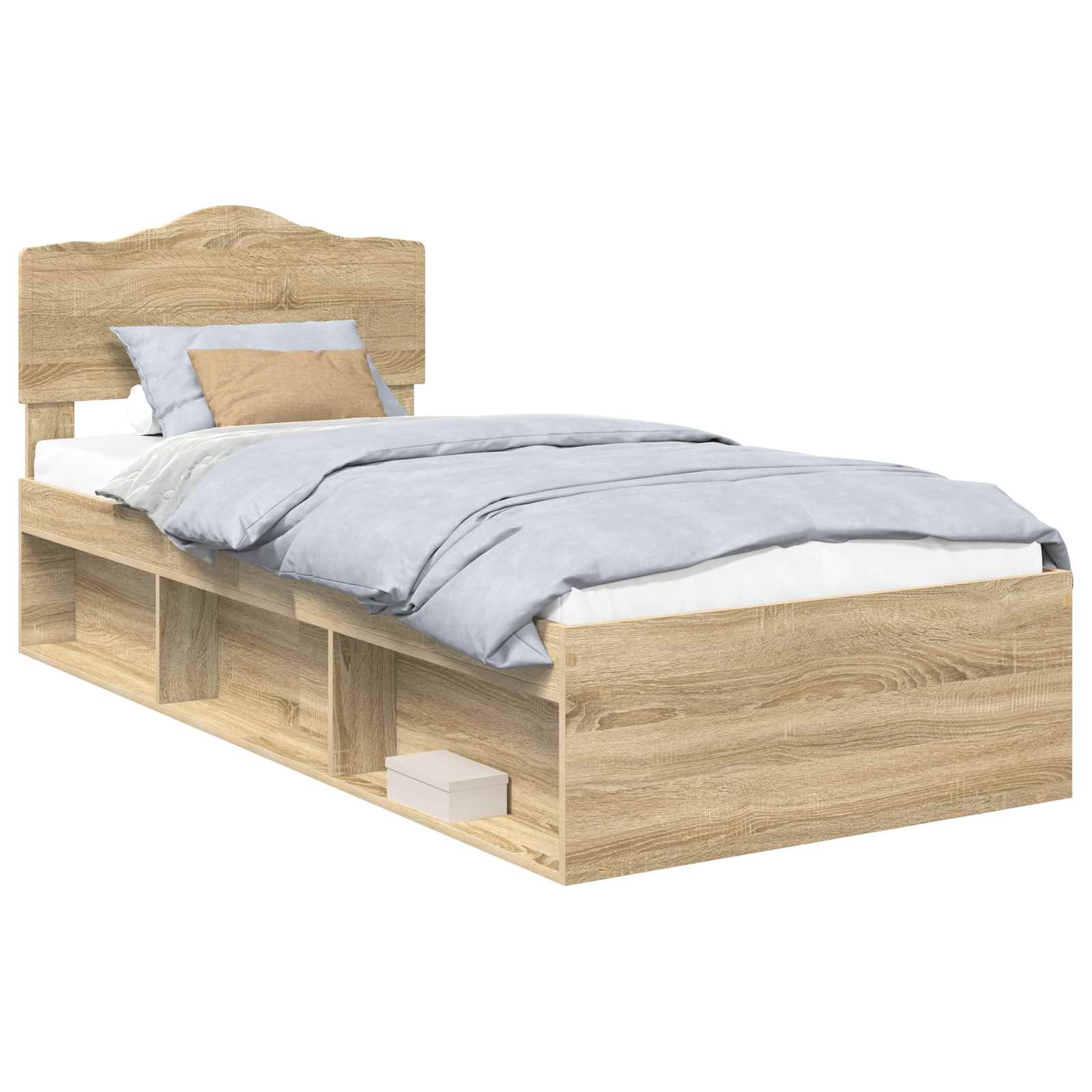 Cadre de lit en bois de pin massif, pour la chambre, 100 × 200 cm - 2