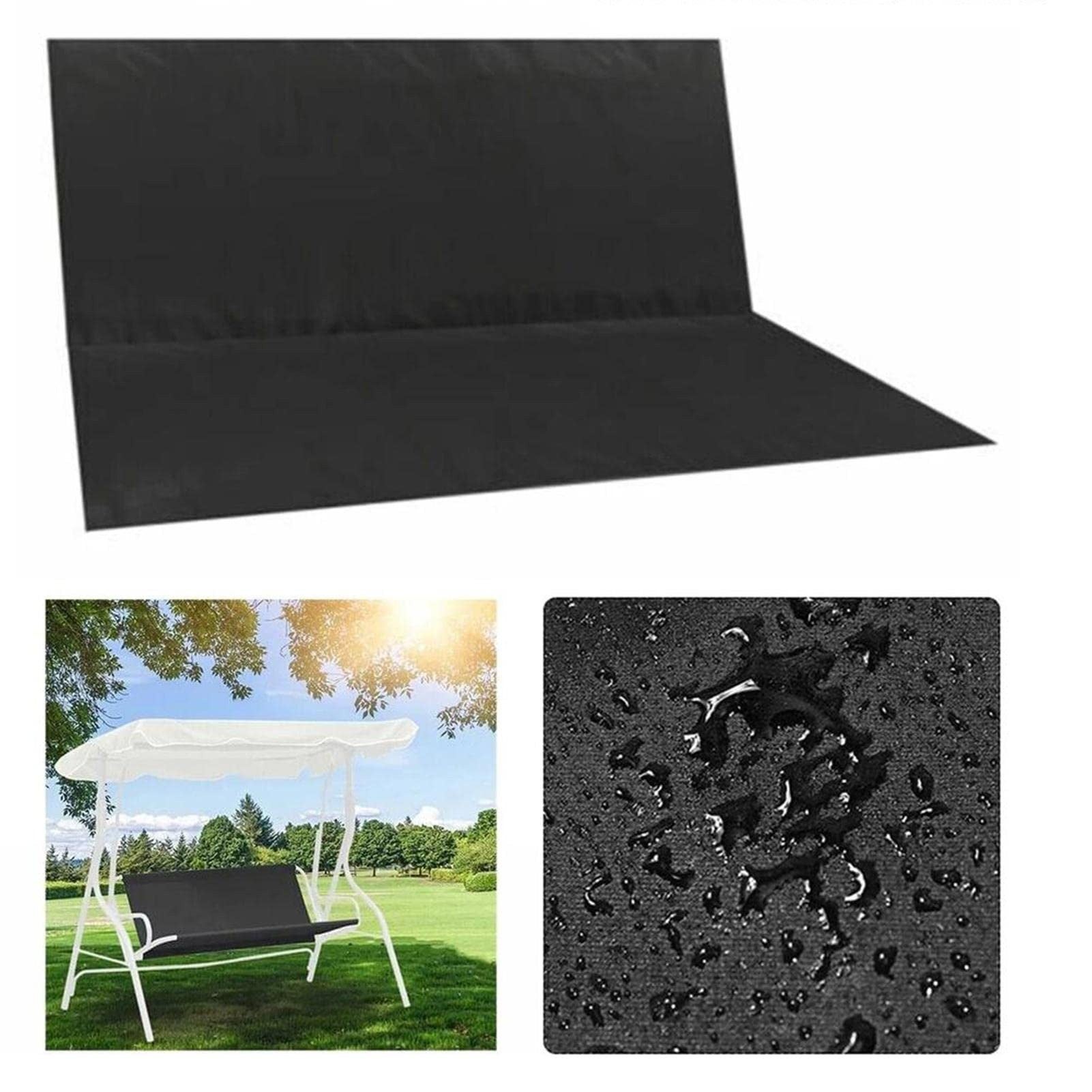 Housse de rechange pour balancelle de jardin 2/3 places, tissu Oxford 600D imperméable, idéale pour les terrasses de jardin -115x50x50cm-Gris - 7