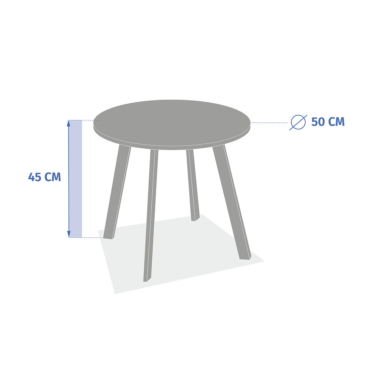 Table d'appoint d'extérieur rond en Acier Marron - 4