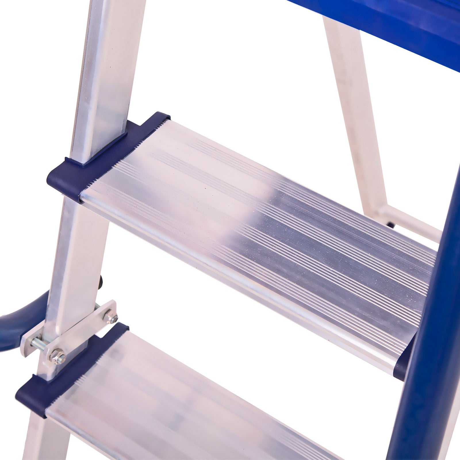 HOSTRÖM Escabeau 8 marches Secure pro, aluminium renforcé, sécurisé avec rampes, tablette porte-outils, hauteur plateforme 182cm, charge 150kg - 7