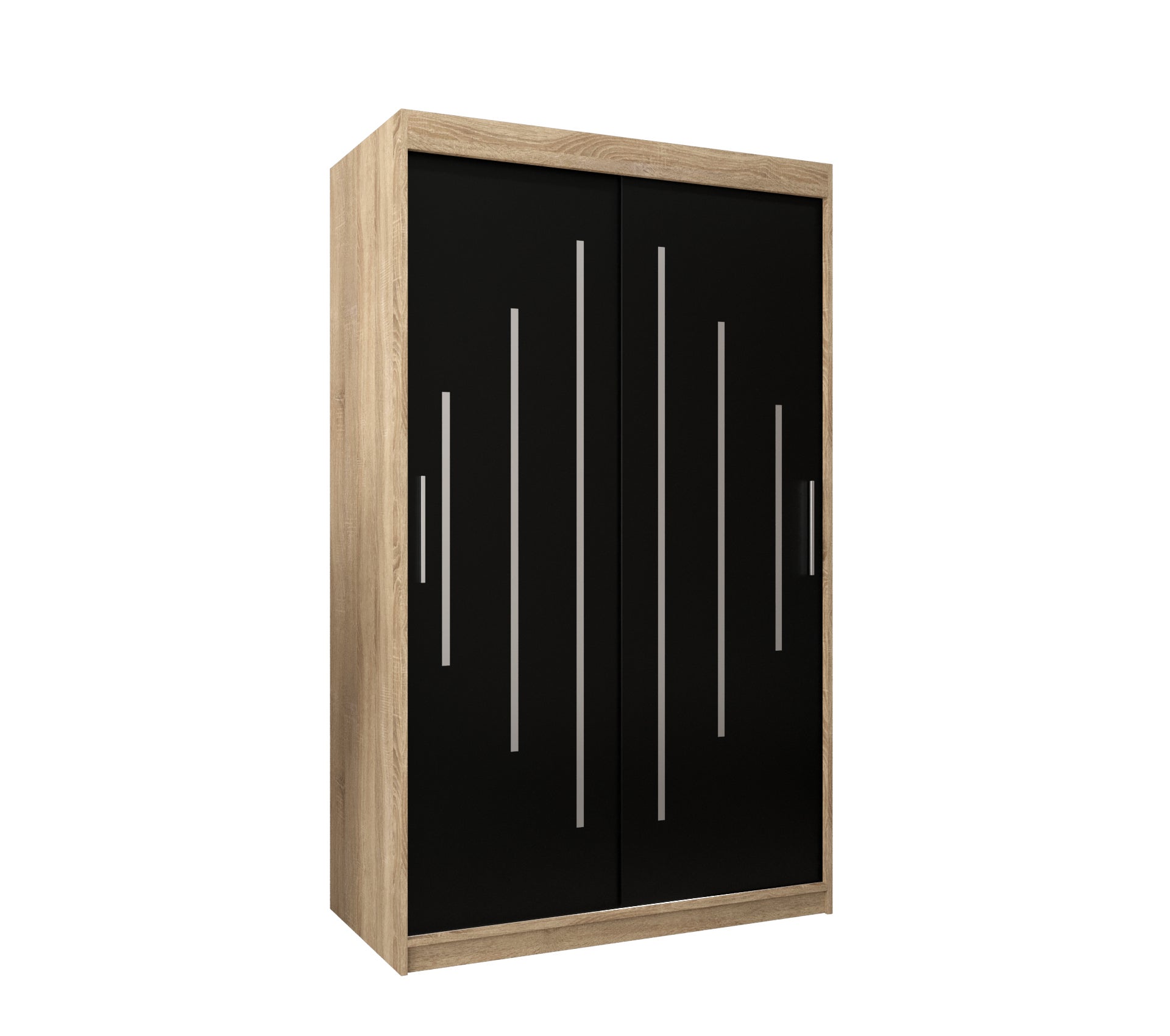 Szafa przesuwna garderoba York 120 x 62 x 200 cm Sonoma + Czarny - Abiks Meble