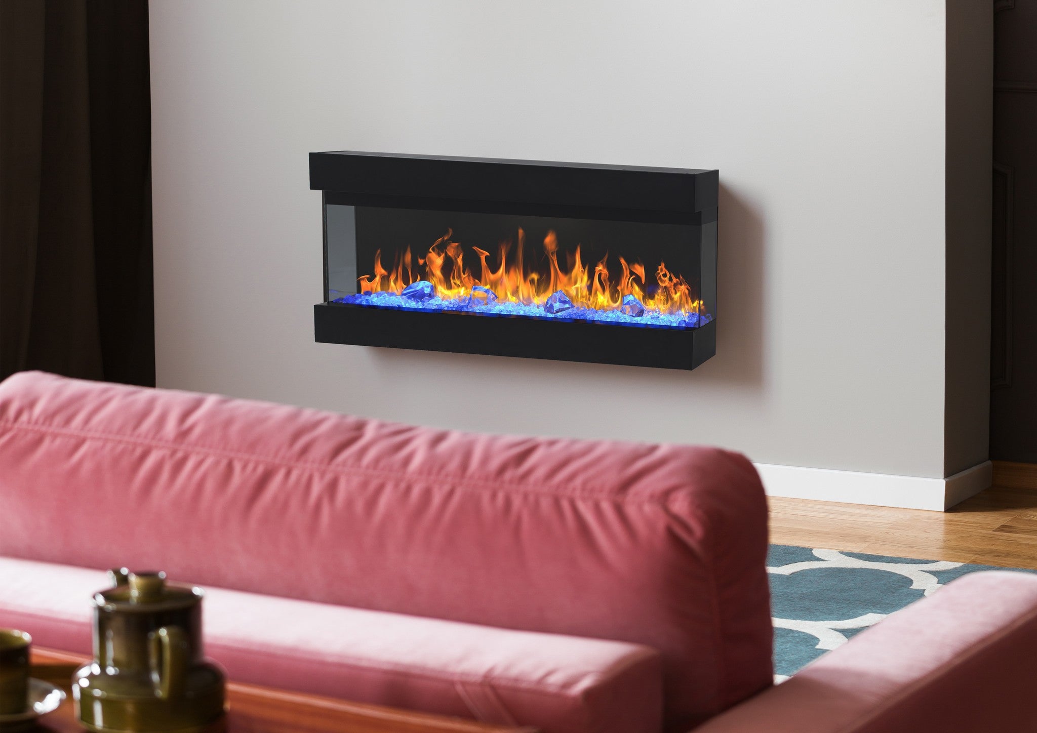 Cheminée électrique à 3 côtés AFLAMO Imperial 72 - feu premium - murale ...