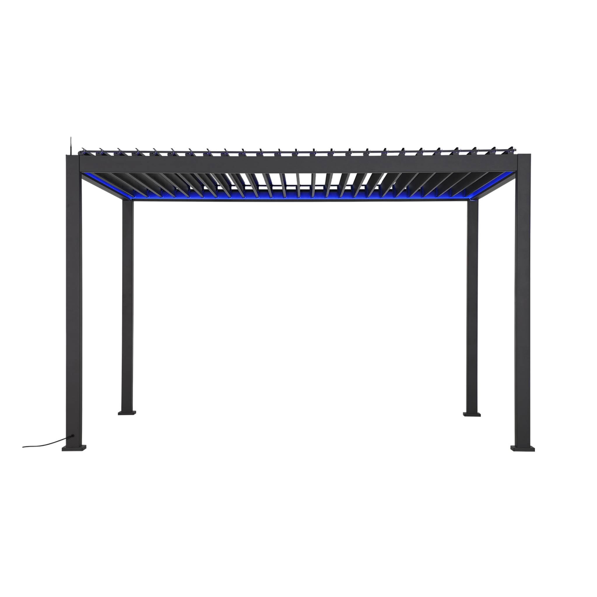 Pérgola bioclimática elétrica 3x4 com iluminação LED + toldo 4m, Triomphe 3x4m LED + acessório, Antracite, 300x400x300 cm - 7