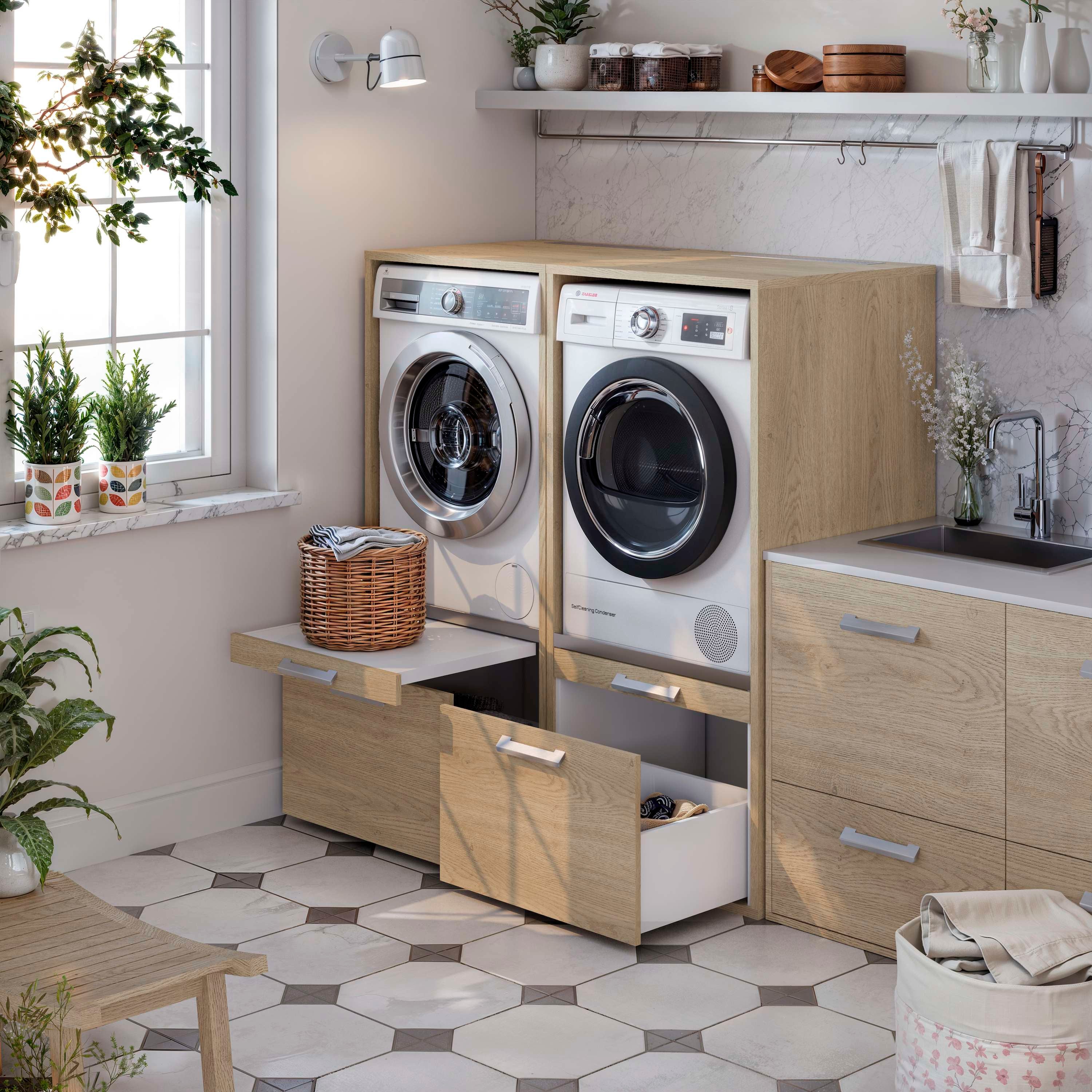 Mueble armario para lavadora T-BATH 67,2x144cm roble - 3