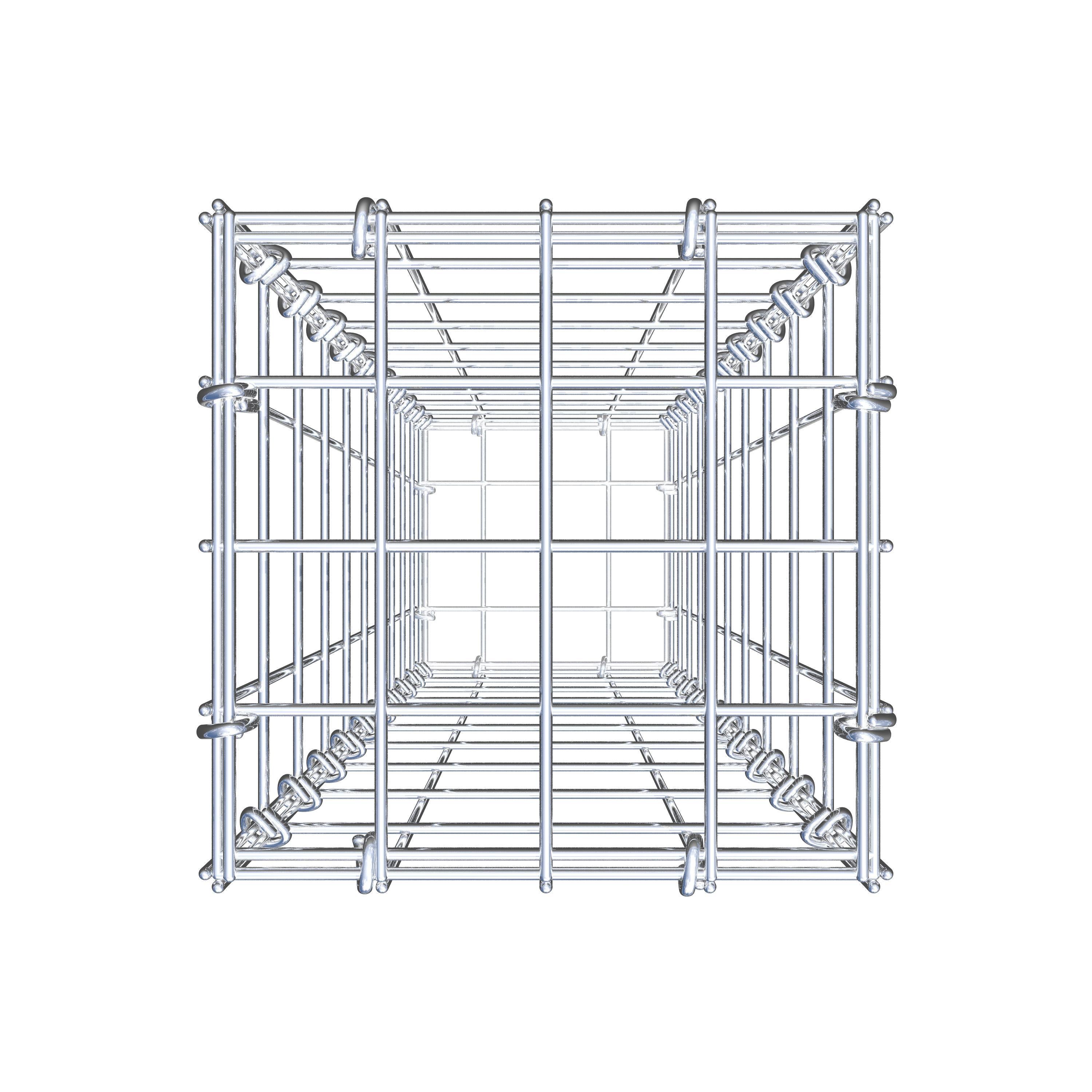 Gavión de acero galvanizado 100x20x20cm (LxAxP), malla 5 x 10cm, Anillo en C, jaula metálica para muro o jardín - 5
