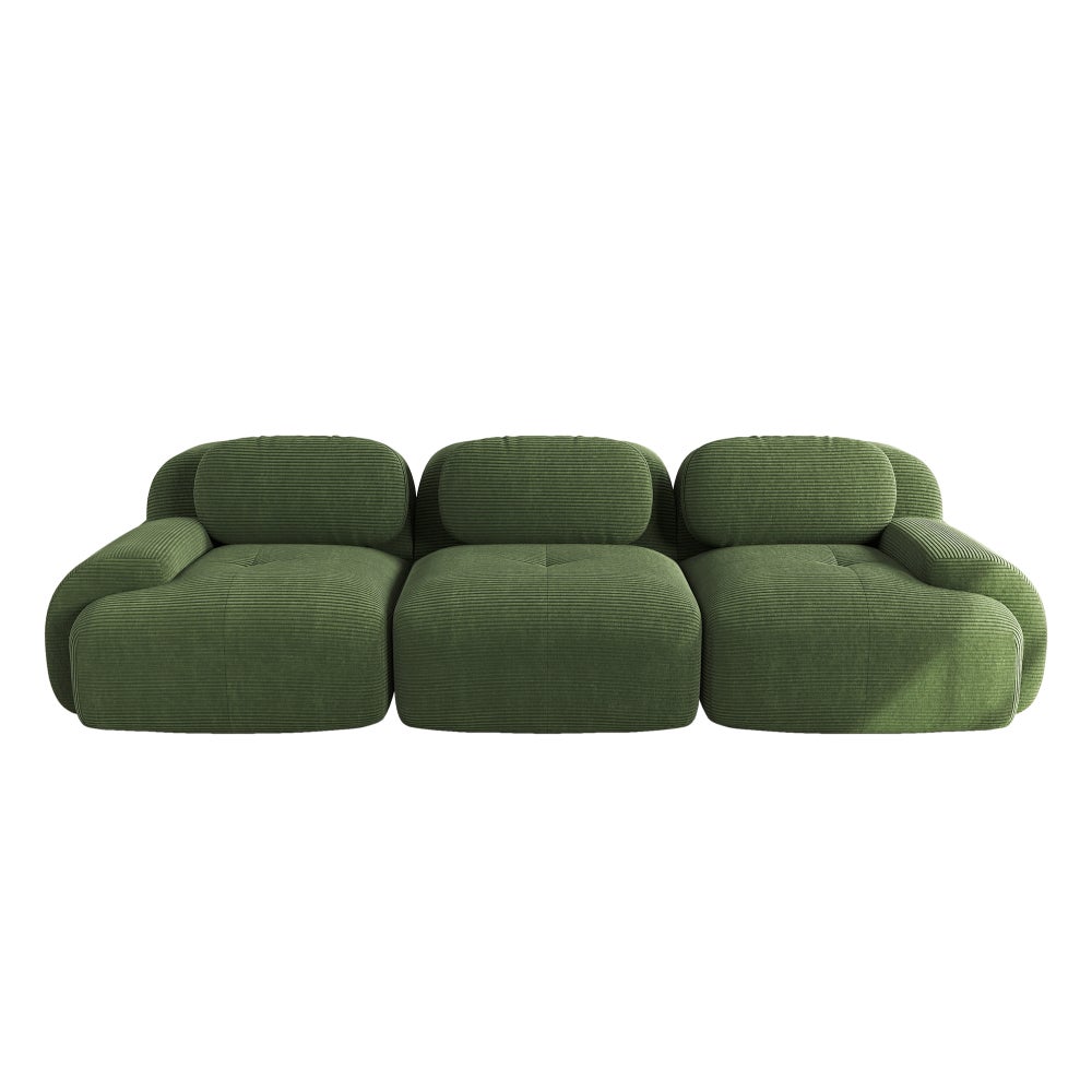 Sofa modulable 3 places en cord premium, rutschfest, sans montage, accoudoirs ergonomiques - 4