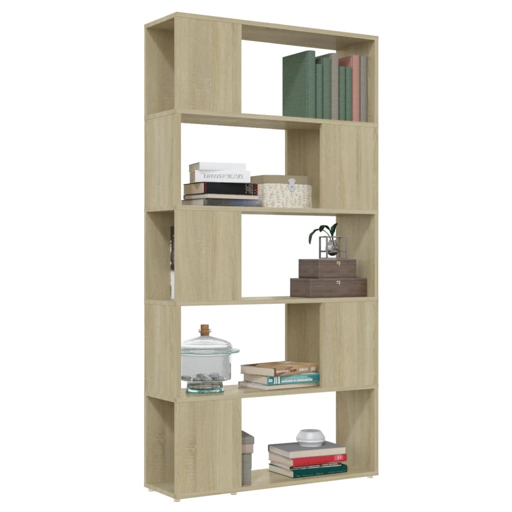 Bibliothèque séparatrice chêne 80 x 24 x 155 cm - 5