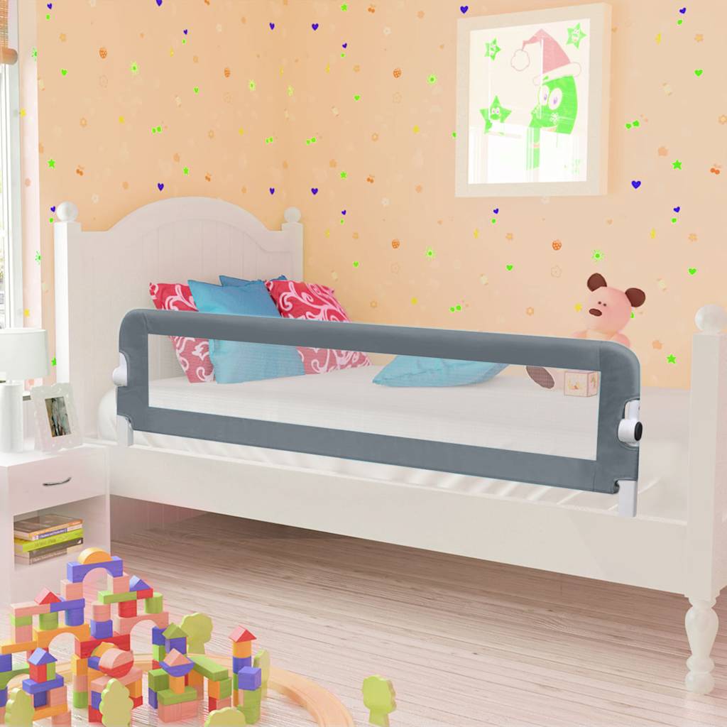 Vidaxl  Barandilla De Seguridad Cama De Niño Poliéster 120X42 Cm Gris , Leroy Merlin