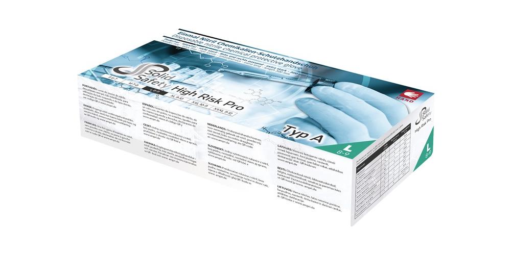 Gant jetable HighRisk Pro taille XL bleu nitrile EN 374 EN 388 catégorie EPI II - 2