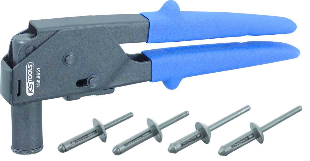KS TOOLS Zestaw szczypiec do nitów z tworzywa sztucznego z nitami 41cz. - 150.9650