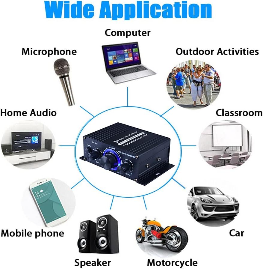 AK-170 Mini HiFi Power Amplification 20W + 20W 2 CH Dual Channel avec - 5