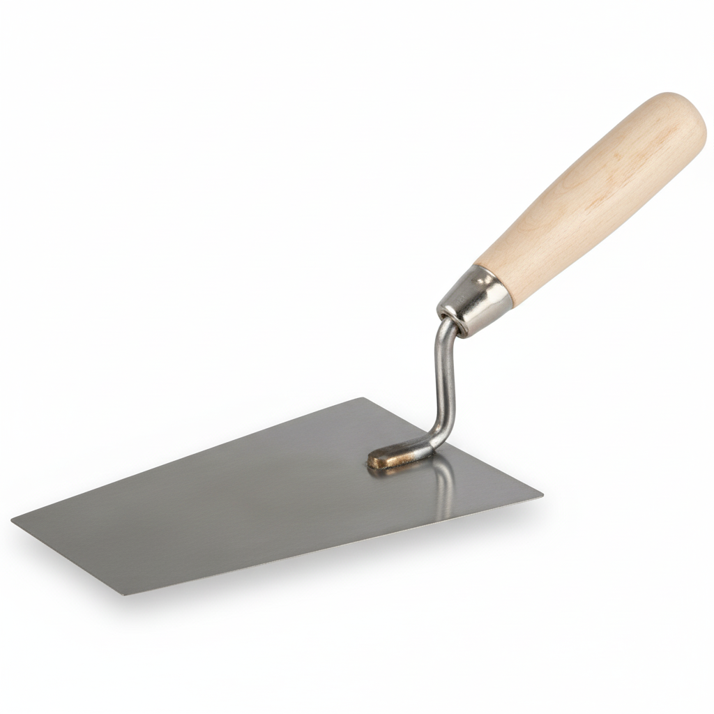 Kielnia trapezowa nierdzewna 130 mm z drewnianym uchwytem