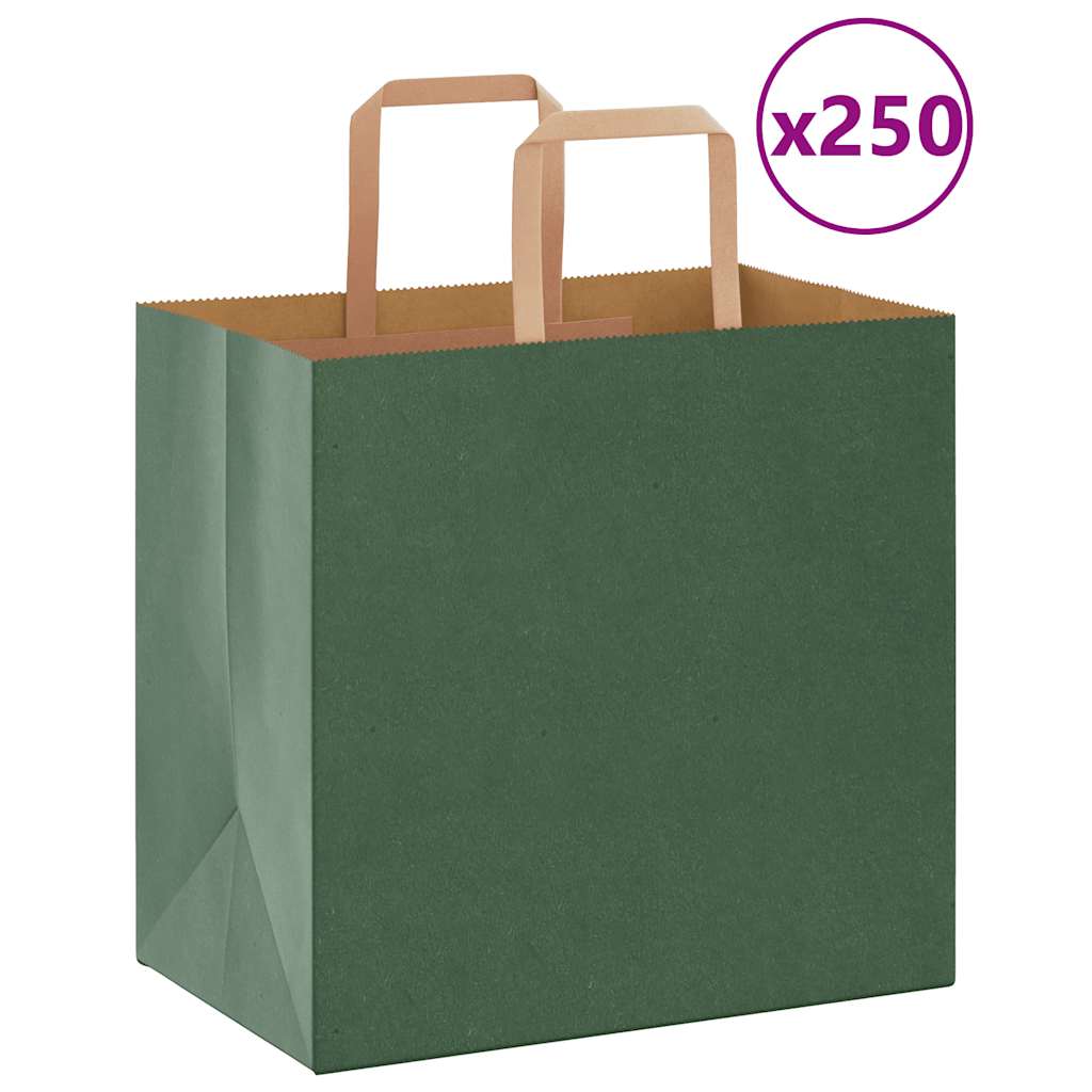 Borsa Regalo in Carta Kraft con Manico Ritorto, Decorata con Fiori Colorati e Logo Stampato