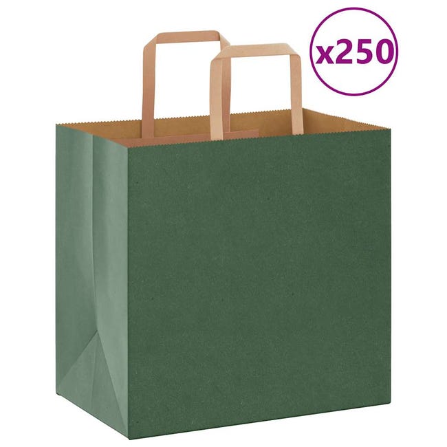 Borsa Regalo in Carta Kraft con Manico Ritorto, Decorata con Fiori Colorati e Logo Stampato Borsa Regalo in Carta Kraft con Manico Ritorto, Decorata con Fiori Colorati e Logo Stampato