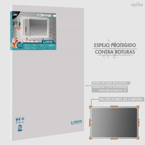 Espelho de Casa de Banho LED Tátil Retangular 70x80 cm MIA - Aplike - 5