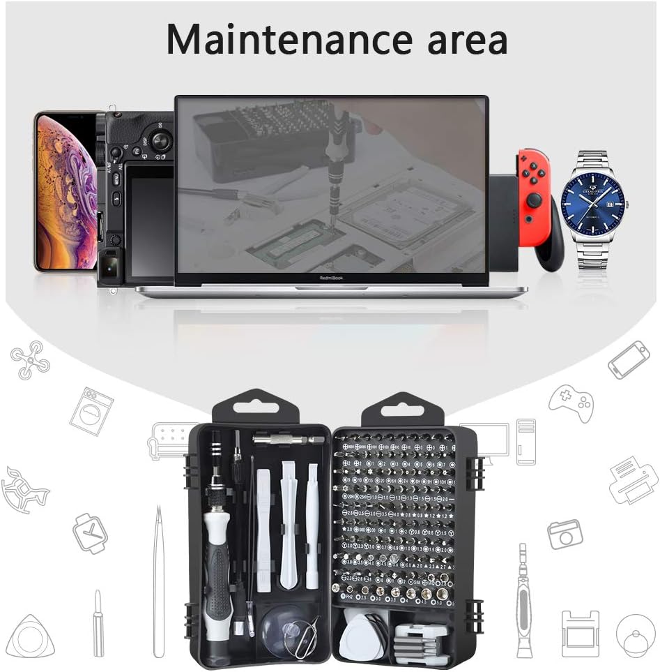 Kit di memoria magnetica mini cacciavite di precisione 138 in 1 per fissare laptop, iPhone, PC, Macbook, Xbox - 4