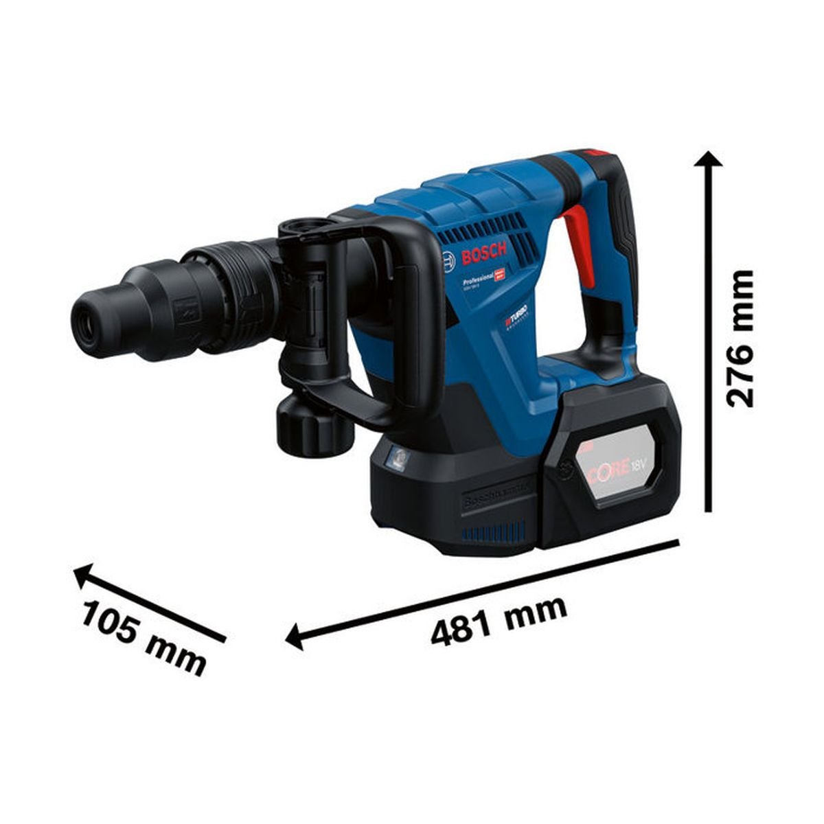 Akumulatorowa młotowiertarka Bosch GSH 18V-5 Solo z uchwytem SDS Max w walizce XL-BOXX - 0... - 3