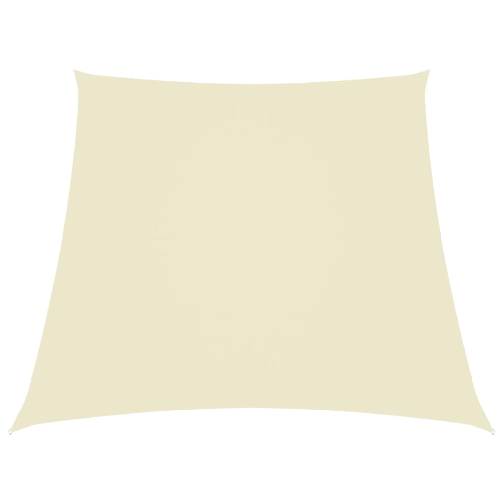 Żagiel przeciwsłoneczny trapezowy z tkaniny Oxford, kremowy, z ochroną UV, do stosowania na zewnątrz