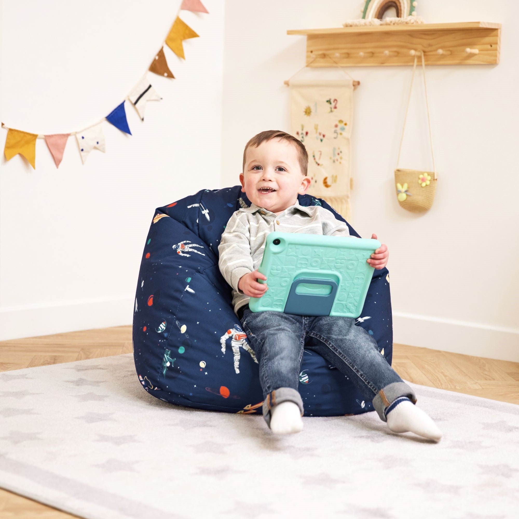 Pouf fauteuil Icon enfant à imprimé galaxie, chambre, salon, jardin, 55x53cm - 3