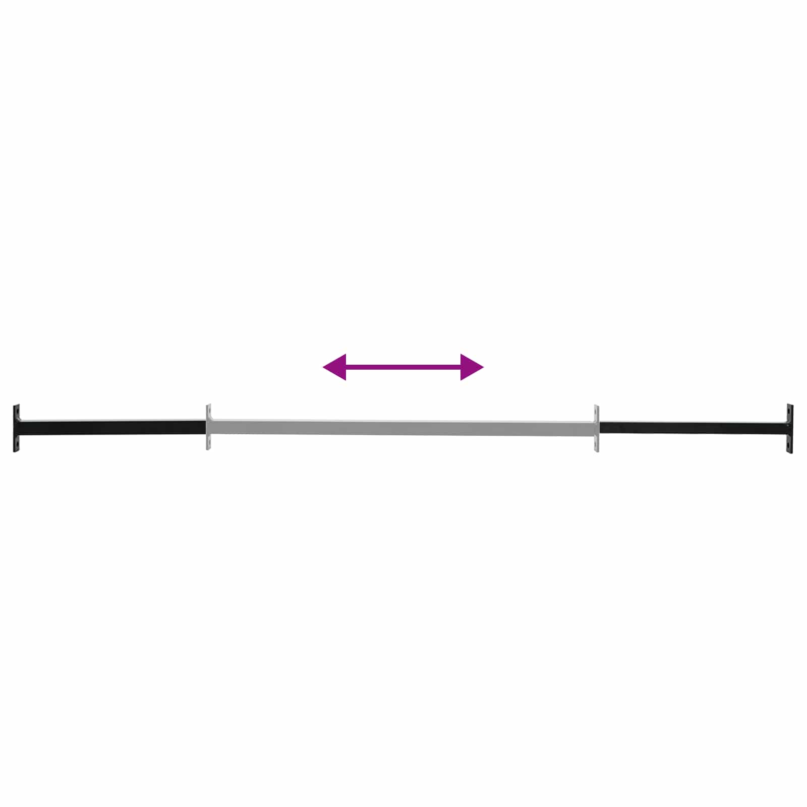 vidaXL Barre de sécurité de fenêtre réglable 3 pcs Noir Acier - 5