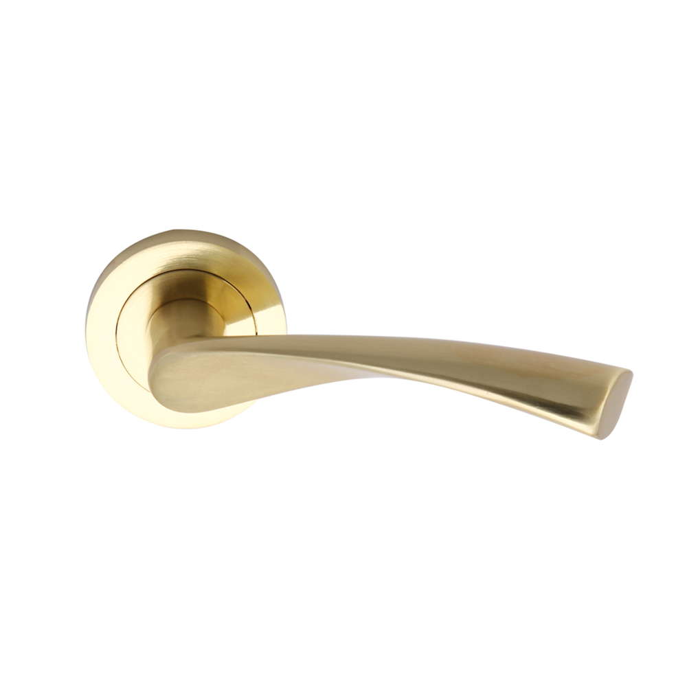 Poignée De Porte Intérieure En Aluminium Doré – Levier, Entrée, Finition Polie, Pour Porte Standard