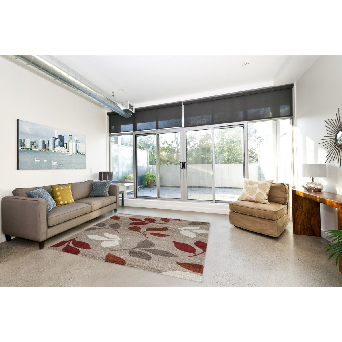 Tapis floral contemporaine en polypropylène Terre 60x115 SPRING | Leroy ...