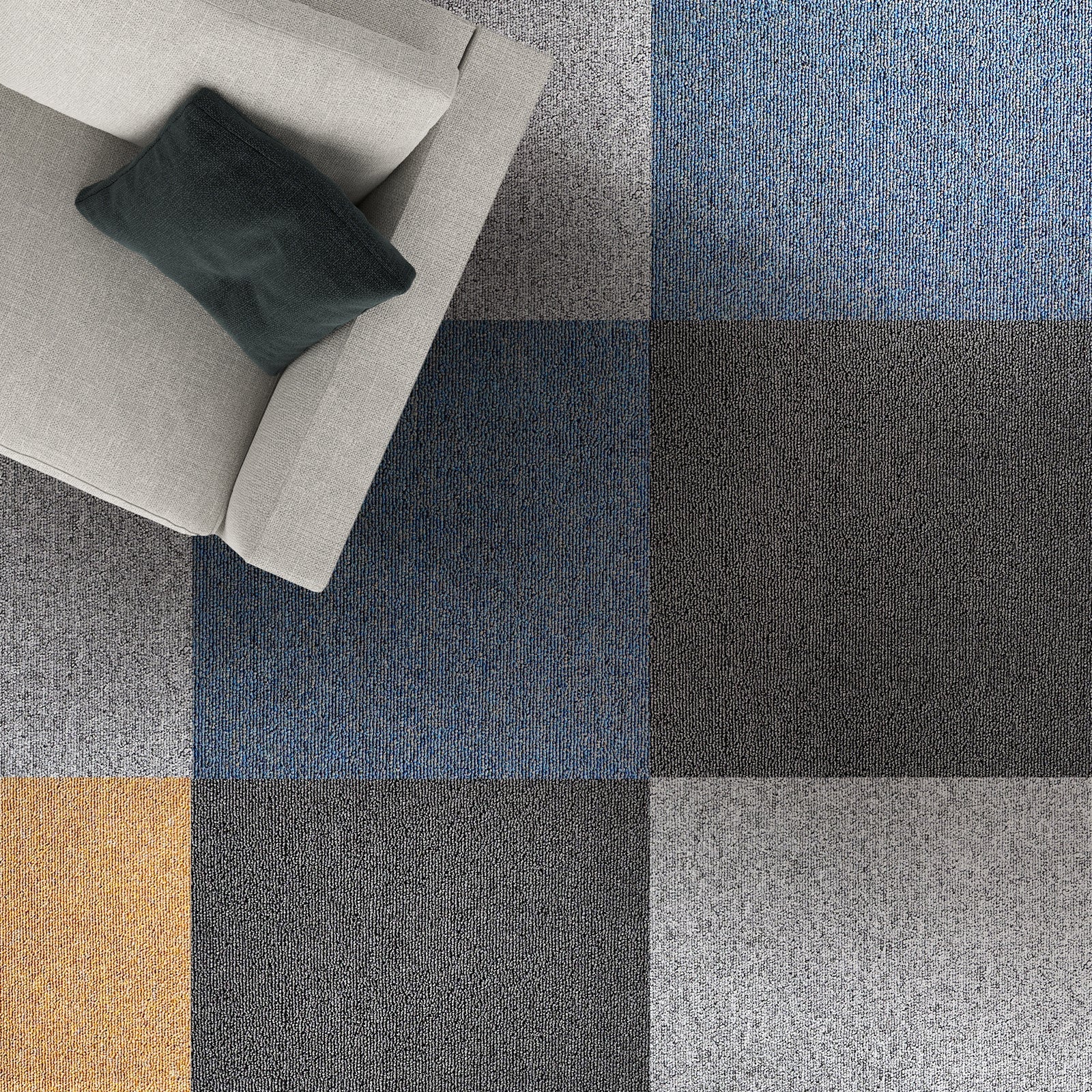 Dalles de moquette autoportantes Moscou, Bleu 50 x 50 cm - 2