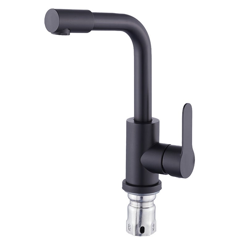 Bateria mieszaczowa ze stali nierdzewnej do łazienki i kuchni - czarna