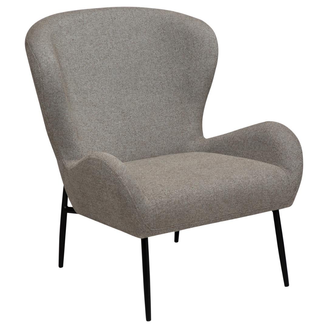 Glam Dan-Form fotel bouclé jasnobrązowy.