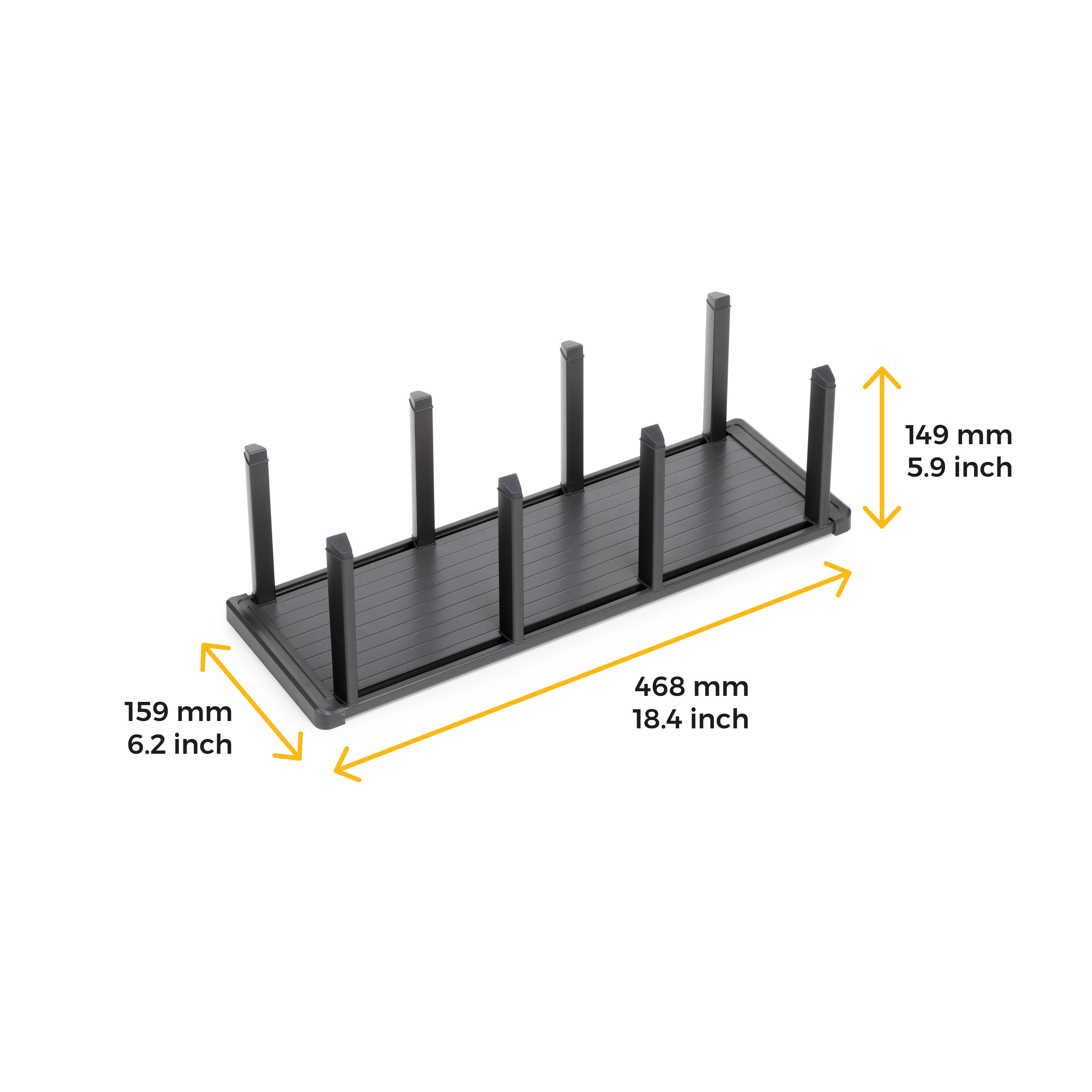 Emuca Orderbox porte-assiettes vertical pour tiroir, 159x468mm, Aluminium et Plastique, Gris antracite - 6