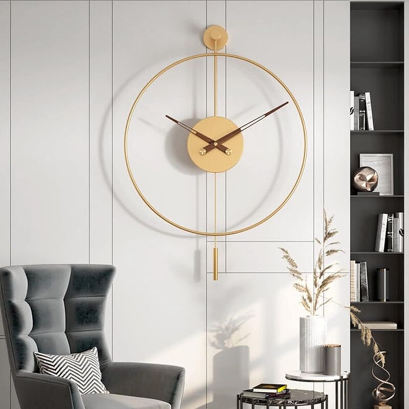 Horloge Murale,Pendule Murales Silencieuse Horloge Moderne Decorative pour Cuisine Chambre Salon Bureau - 50cm - 5