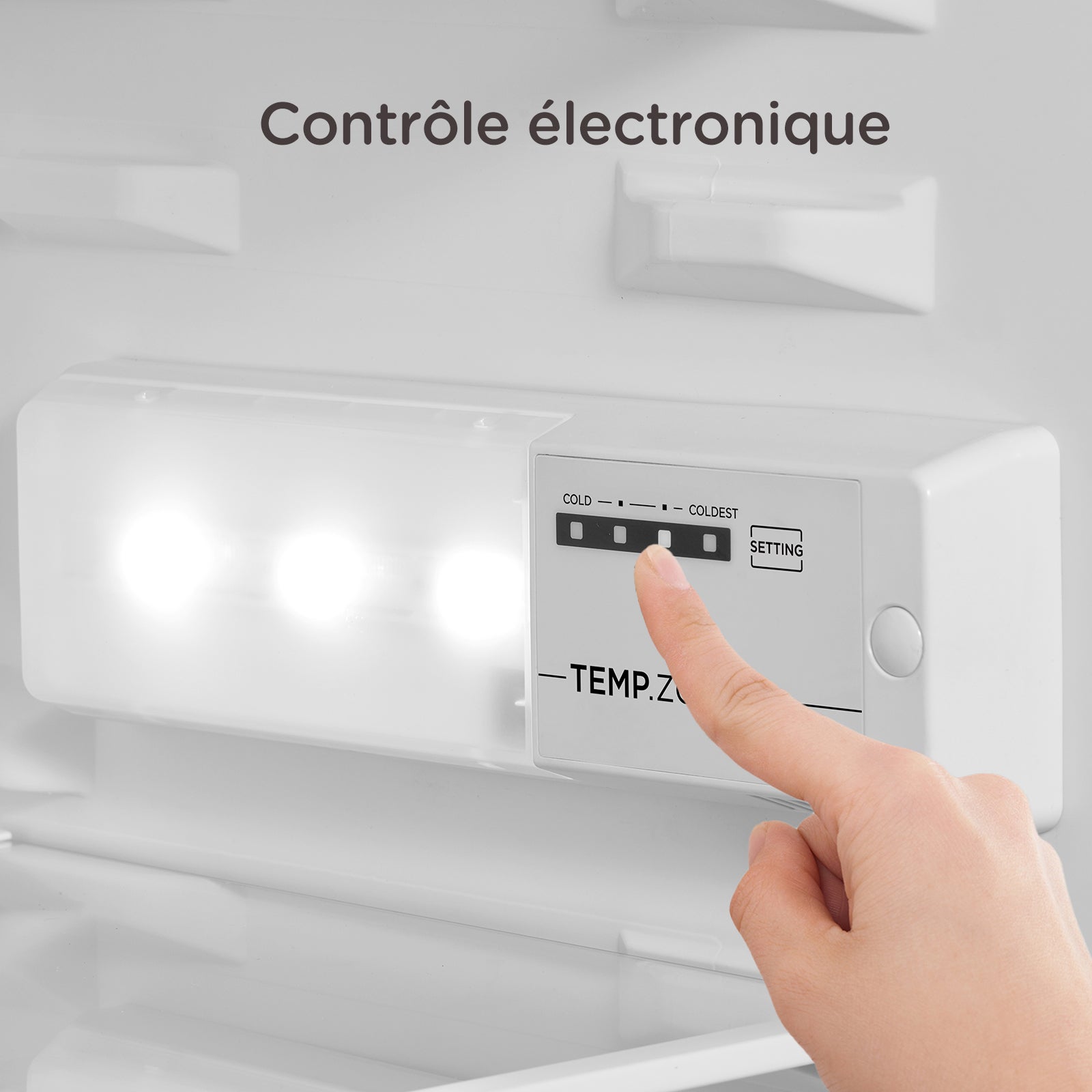 Réfrigérateur 1 Porte Encastrable COMFEE - H123,3 cm x L54 cm x P55 cm - 190L(174+16) - Intégrable - Classe E - 6