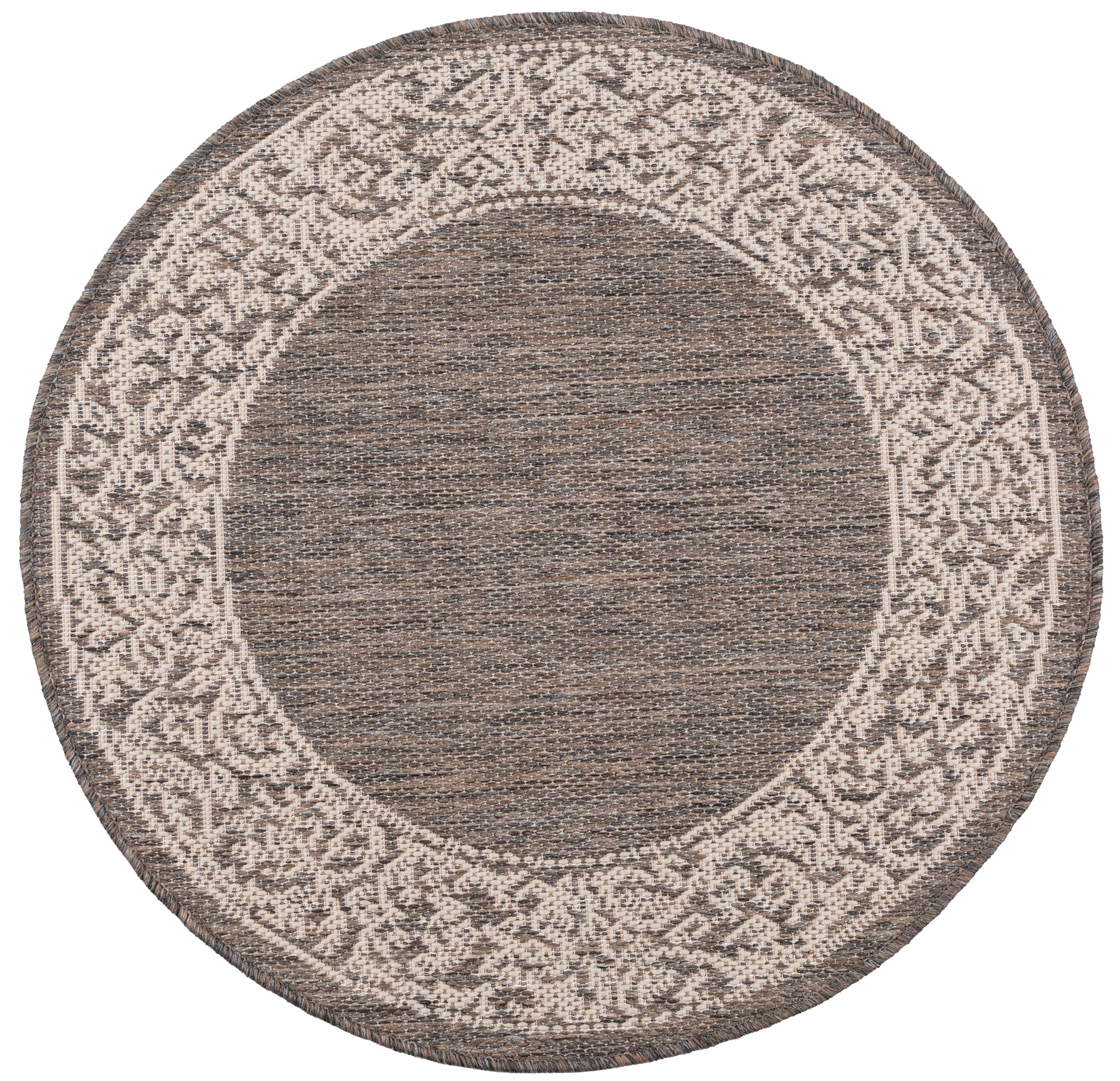 Dywan Multidecor Express In 80 cm koło ornament ramka szary 1 szt.