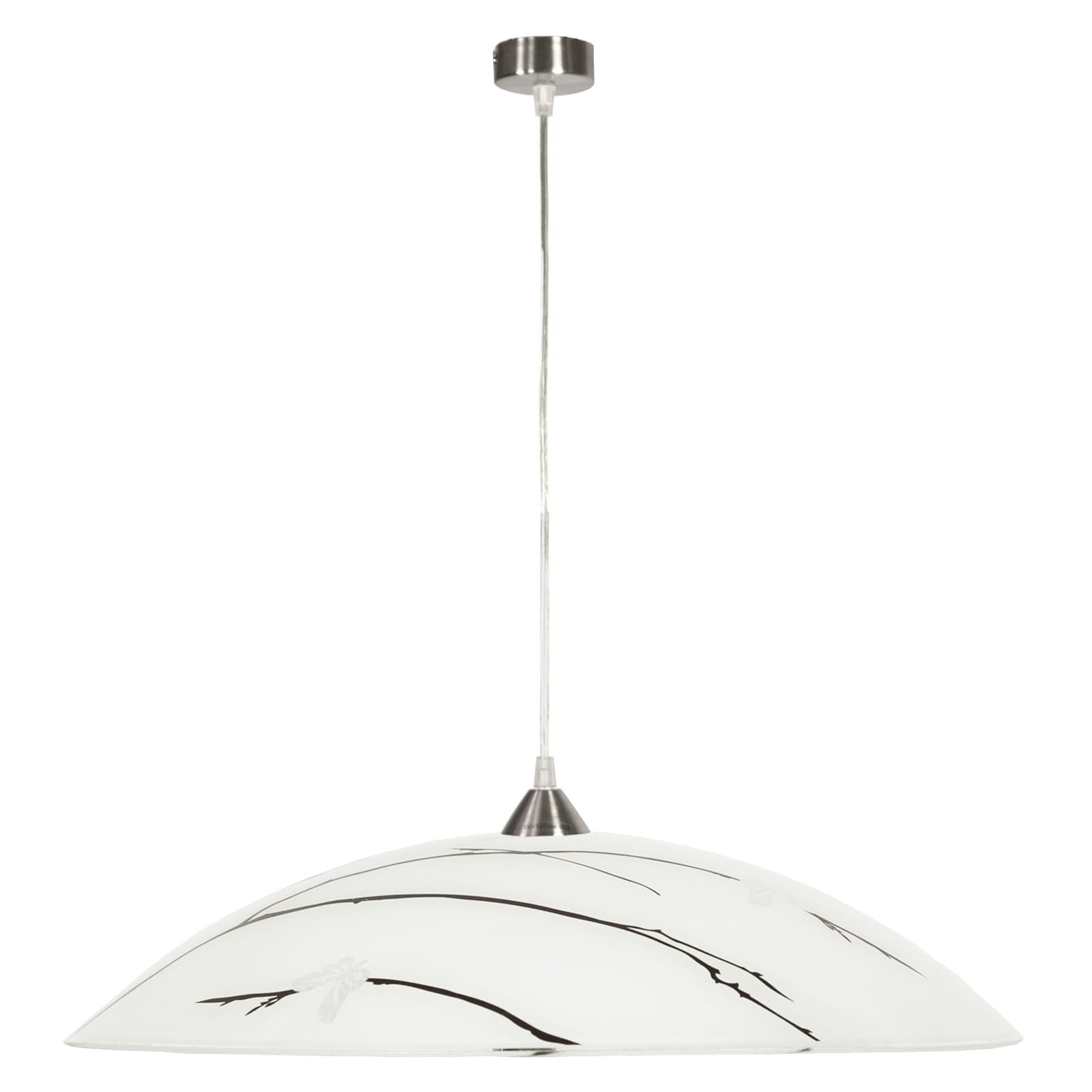 Lampa wisząca Braga chromowana-biała 1xE27x60W wym: 90 x 40 x 40 cm szkło Candellux