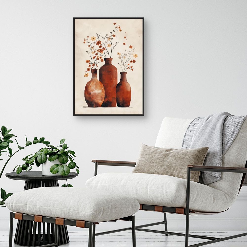 Toile encadrée Vases floraux élégants / 50x70cm / Cadre Noir / Fabriqué en France / Toile murale / DADA ART - 2