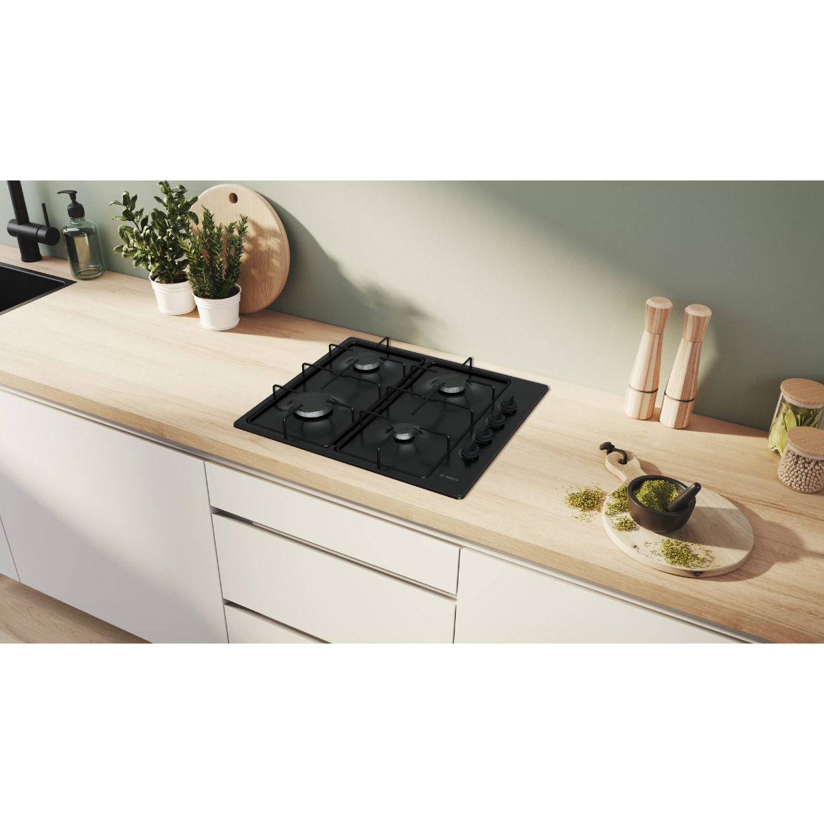 Table de cuison gaz 60cm 7500 w.4 feux noir - Bosch PBP6B6K80 - 4