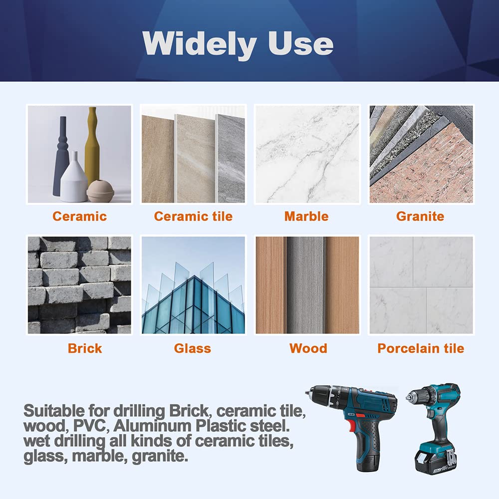 Forets Mèches Diamant Carrelage 6/6/8/10+6mm - BRSCHNITT Foret Céramique pour Porcelaine,Céramique, Granit,Carrelage（5 Pièces） - 5