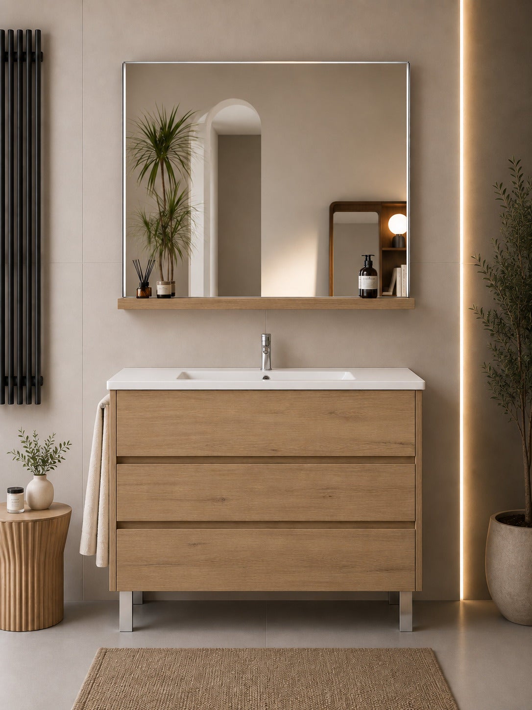 Mobilier de baie cu lavoar ORIGENBATH IMPERIA fără oglindă 70x40 cm estepa