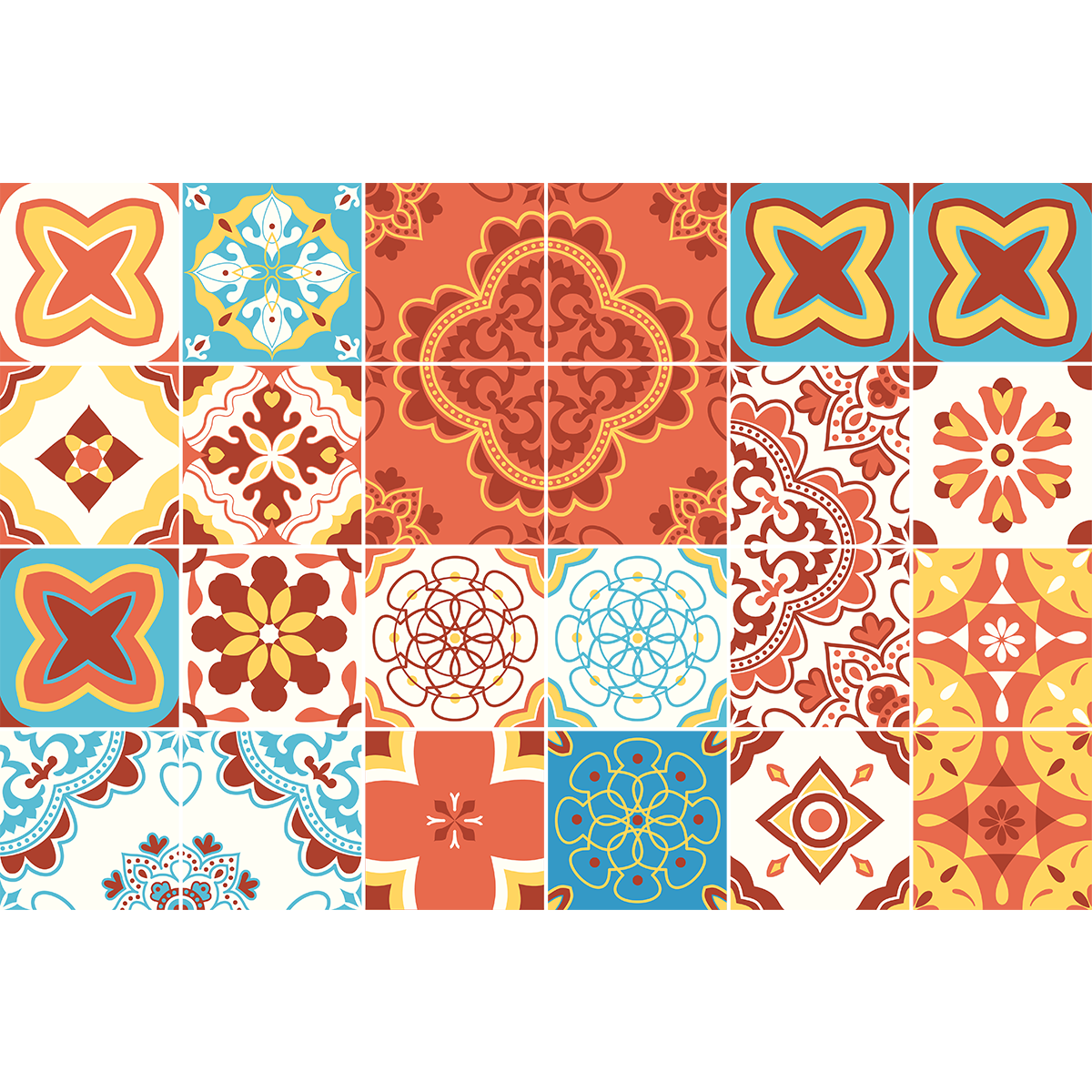 24 adesivi piastrelle di cemento azulejos lucinda - Sticker adesivo - adesivi murali - 24stickers20x20cm - 2