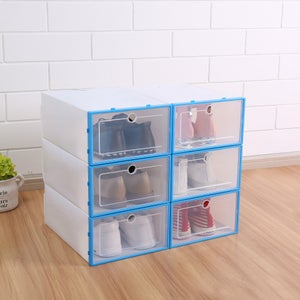 Lot De 6 Boîtes À Chaussures Rangement Pratique Transparente Empilable 2008110 à Prix