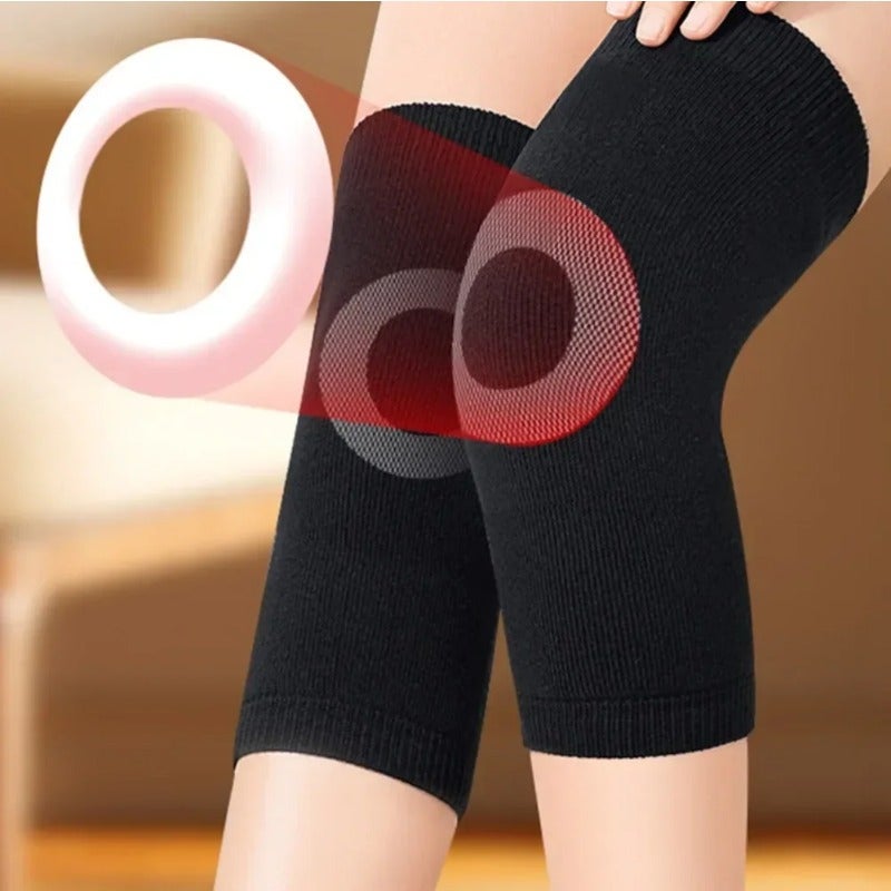 MINICLOSS Genouillères thermiques pour l'hiver, avec doublure épaisse en peluche et douce, coupe-vent, cadeau, XL (150-180 g) - 8