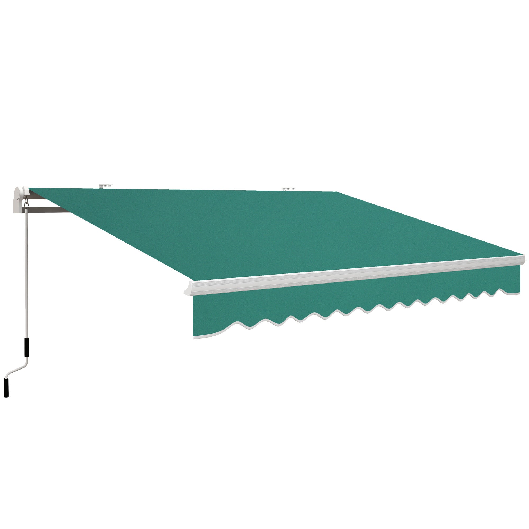 Toldo manual plegable outsunny verde 395x245 cm aluminio metal