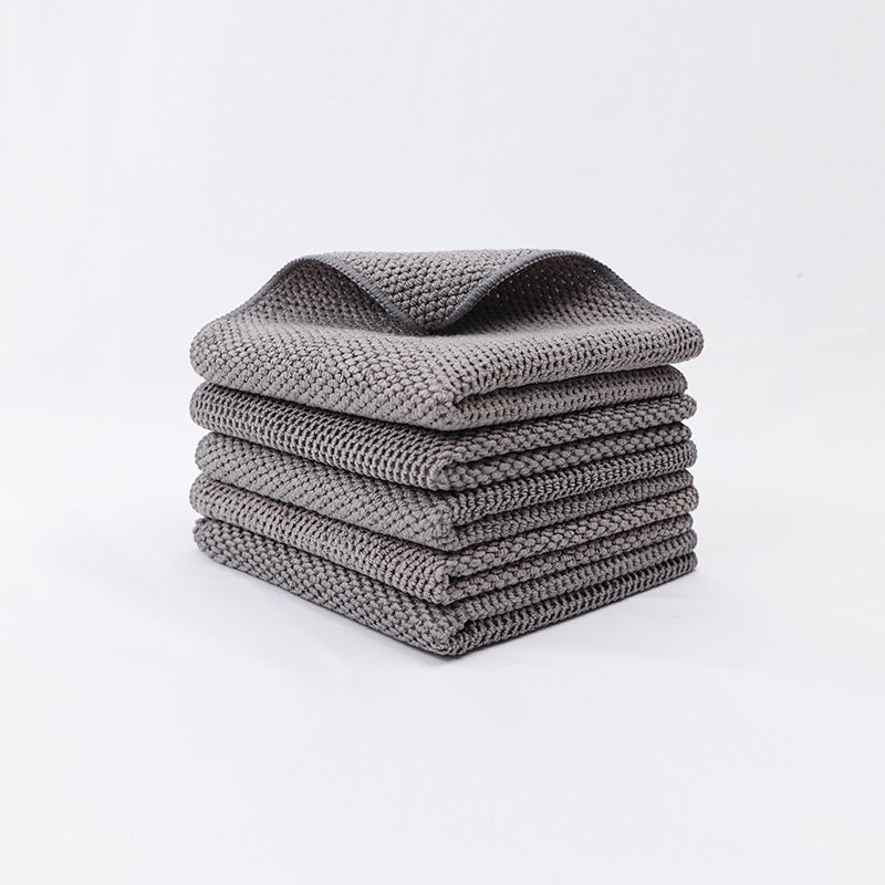 MR.SIGA Lot De 6 Chiffons De Nettoyage Gaufres Gris - Microfibre Absorbante Réutilisable Pour Cuisine Et Maison