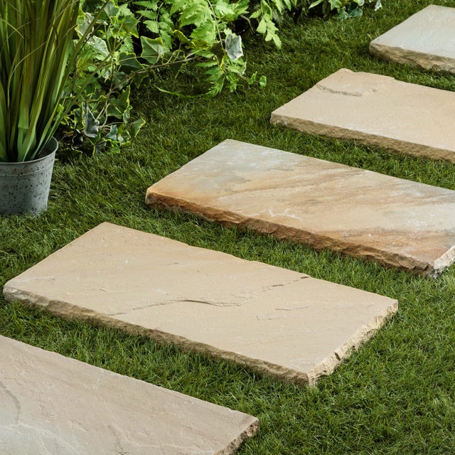 Pas japonais Rectangle Grès Kandla Beige 60x30x3-5 cm (à l'unité) - RO'MA NATURE