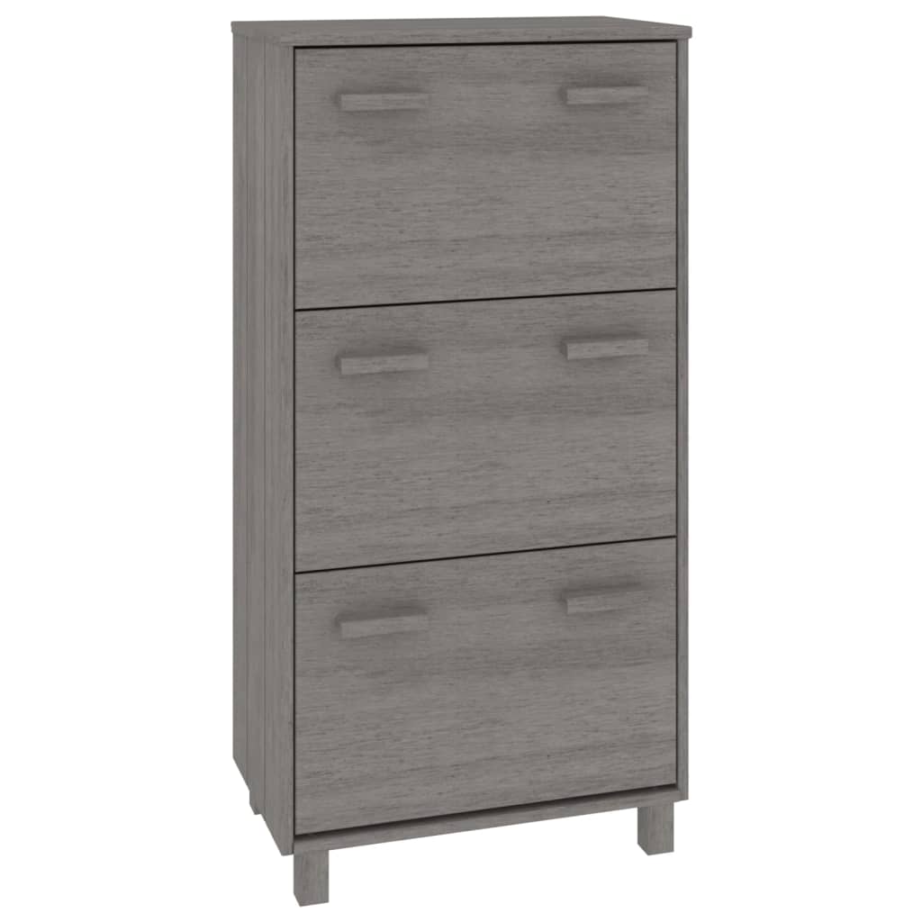 Armoire à chaussures HAMAR Gris clair 59,5x35x117 cm Pin massif - 2