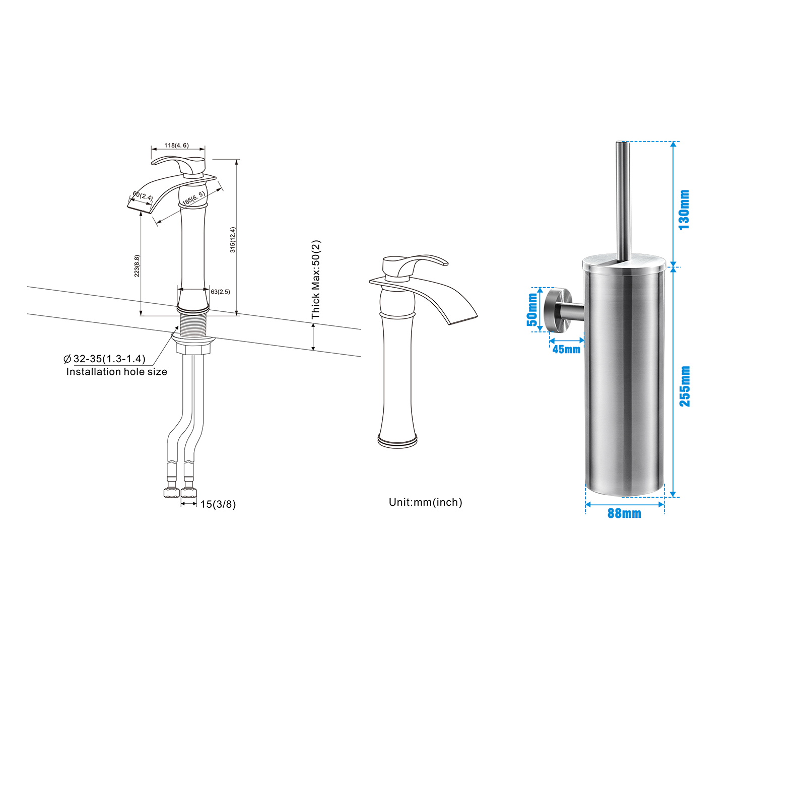 Ciondolo Acciaio Inox Liscio 45mm - Piccolo E Impermeabile, Per Bagno E Doccia - Foto 5
