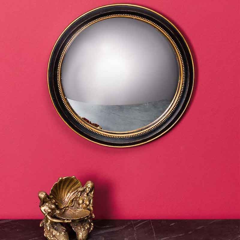 Miroir Mural Convexe Doré CHEHOMA - 45x45cm - Neuf
