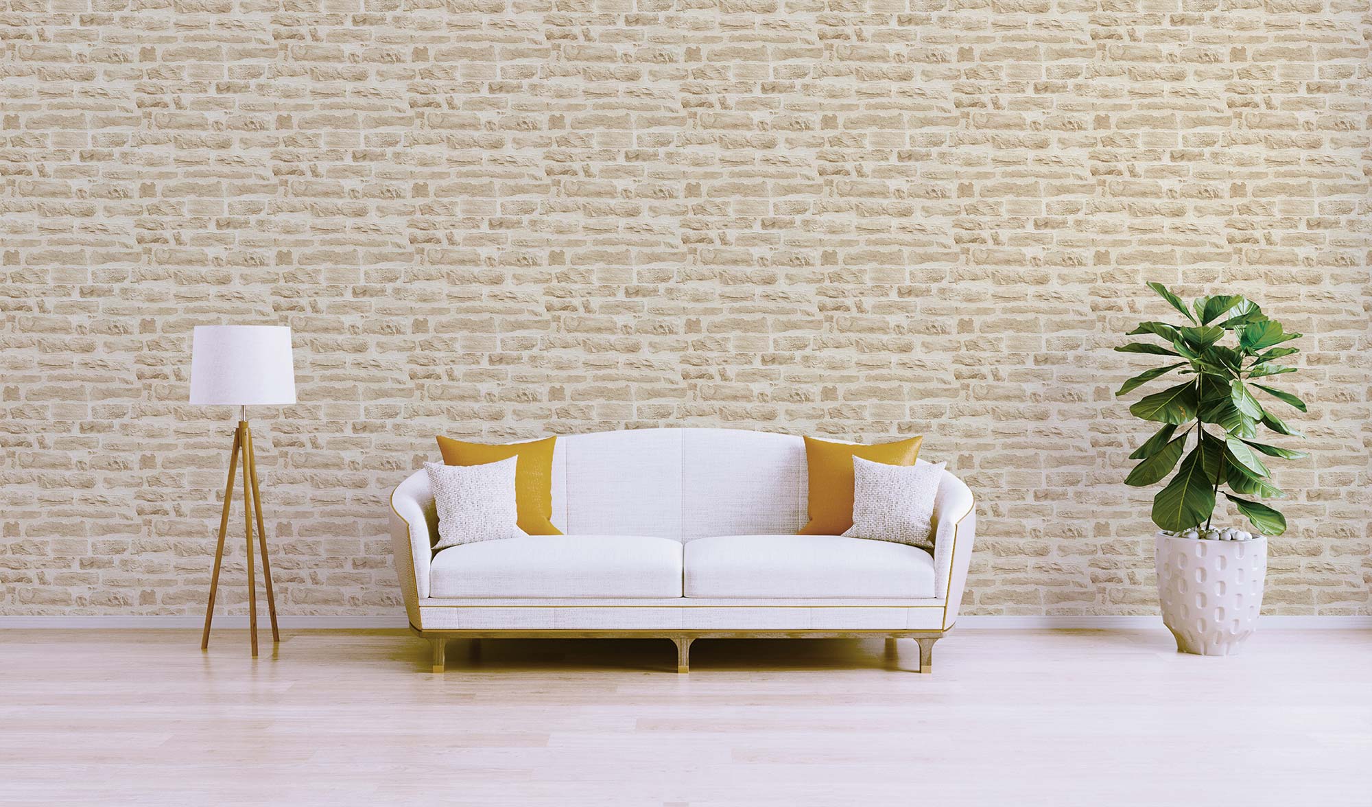 Papier peint photo Mur de pierre - Beige - Gris - Brun - 2,7 m x 106 cm