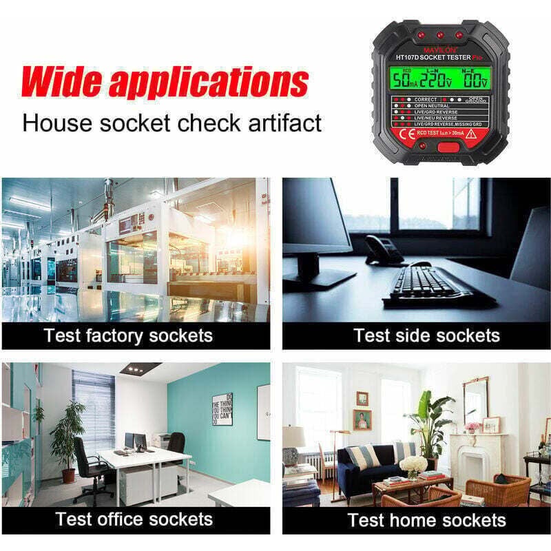 Testeur de fil de terre pour testeur de prise, phase de prise (réglementation UE HT107D) - 2