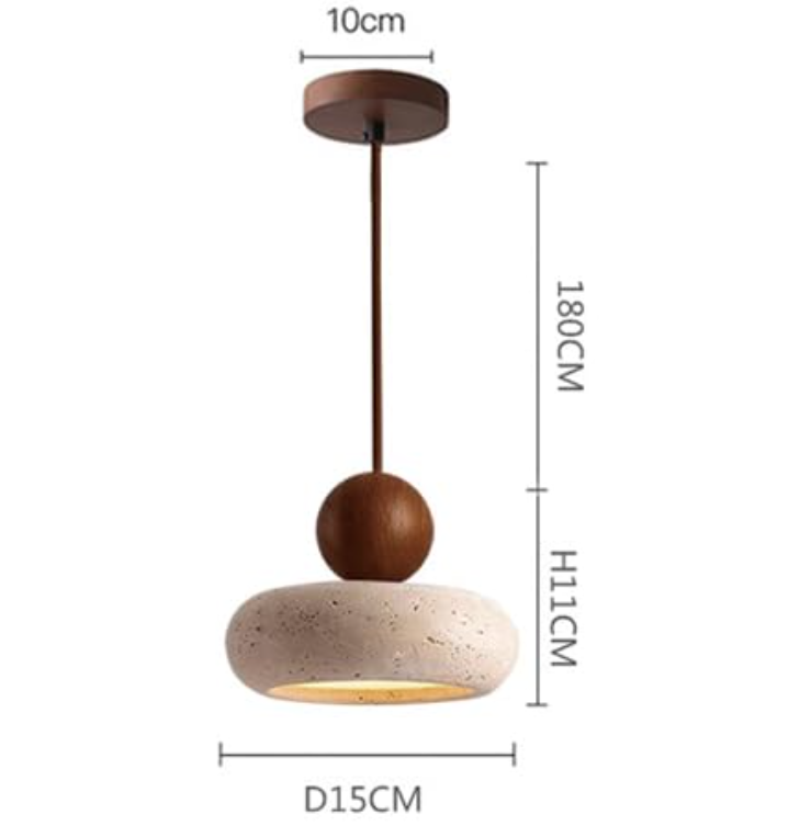 Petit lustre en travertin jaune,style wabi-sabi,lampe de chevet suspendue,lustre,salle à manger,cuisine,plafonnier LED vintage,3000K - lumière chaude - 5